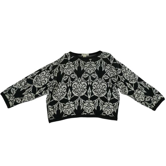 Franco Moretti Firenze Wool Blend Sweater Size Small Made in Italy Black White - Picture 5 of 7